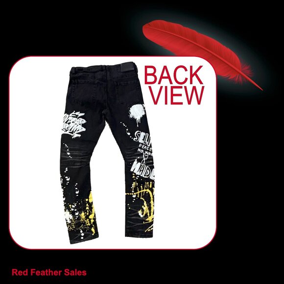 rue 21 Supreme Flex Skinny Arc Jeans - Graffiti Paint - Picture 2 of 3